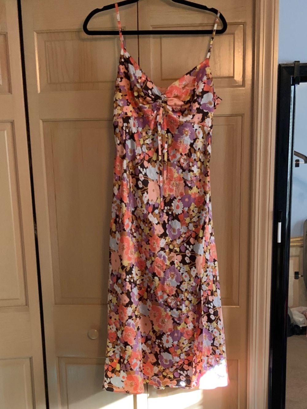 Rails Floral Midi Dress in Pink and Orange